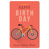 Mini-Postkarte – Happy Birthday | Fahrrad