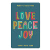 Mini-Postkarte – Love, Peace, Joy