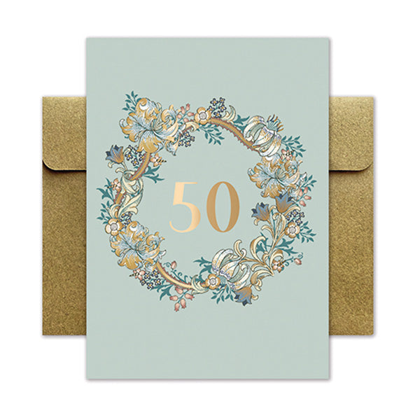 Klappkarte – William Morris | 50. Geburtstag