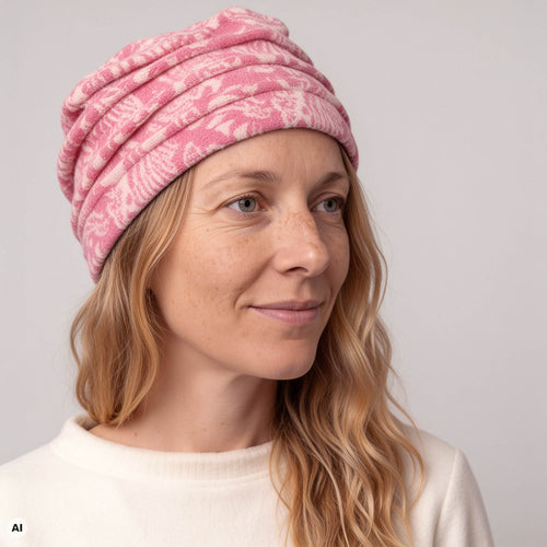 Biesenkappe rosa – Nahaufnahme, mit KI bearbeitet