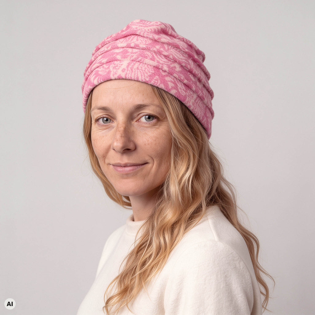 Biesenkappe rosa – Nahaufnahme, mit KI bearbeitet