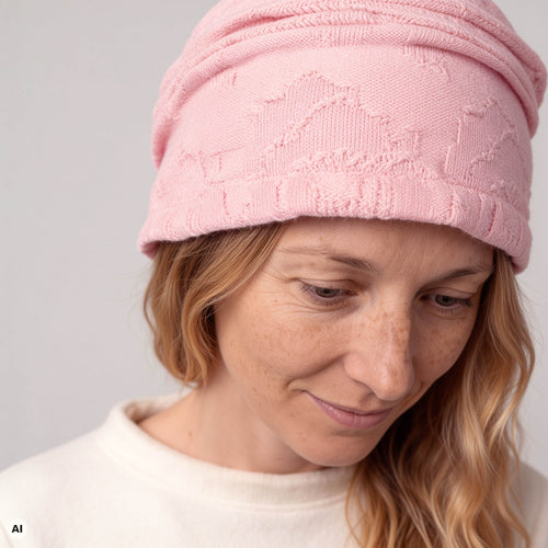 Biesenkappe rosa – Nahaufnahme, mit KI bearbeitet