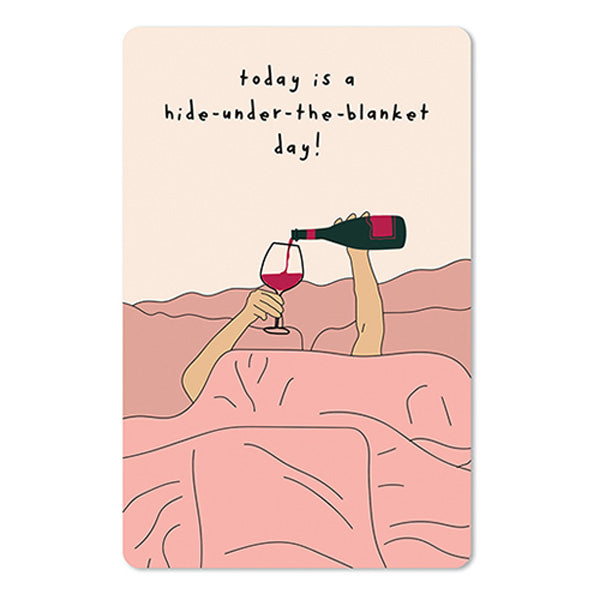 Mini-Postkarte – Hide under the blanket day