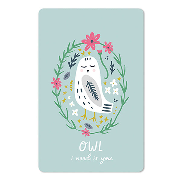 Mini-Postkarte – Owl I need is you