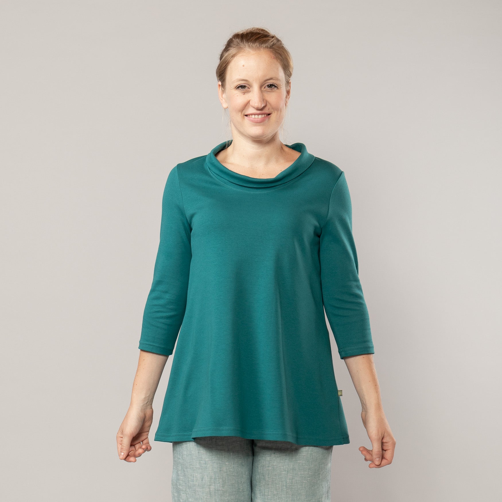 A-Linienshirt mit Kragen