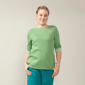 U-Bootshirt mit 3/4-Arm – Ringel