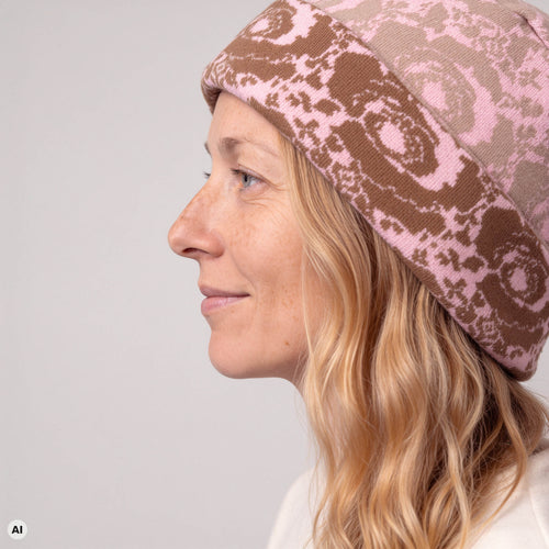 Kappe klassik rosa – Nahaufnahme, mit KI bearbeitet