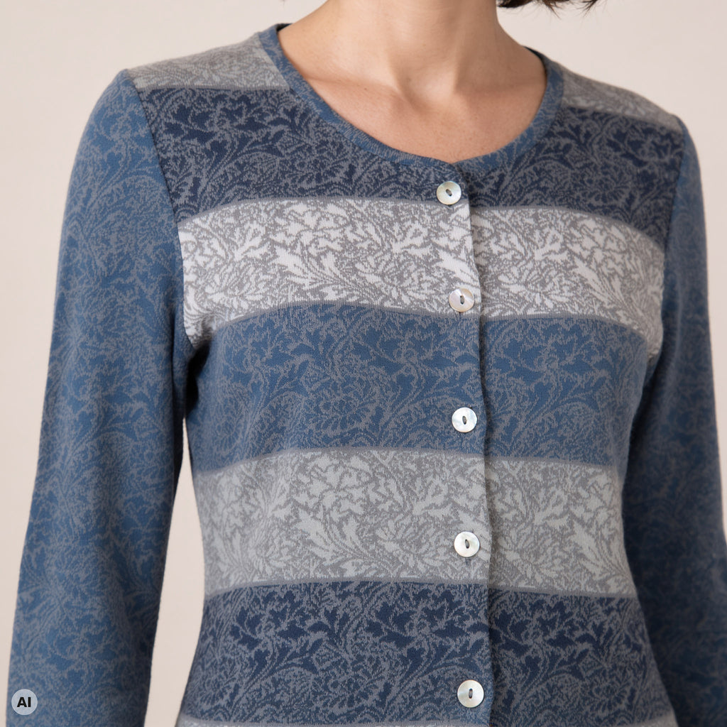 klassische Jacke grau – Detailansicht, mit KI bearbeitet