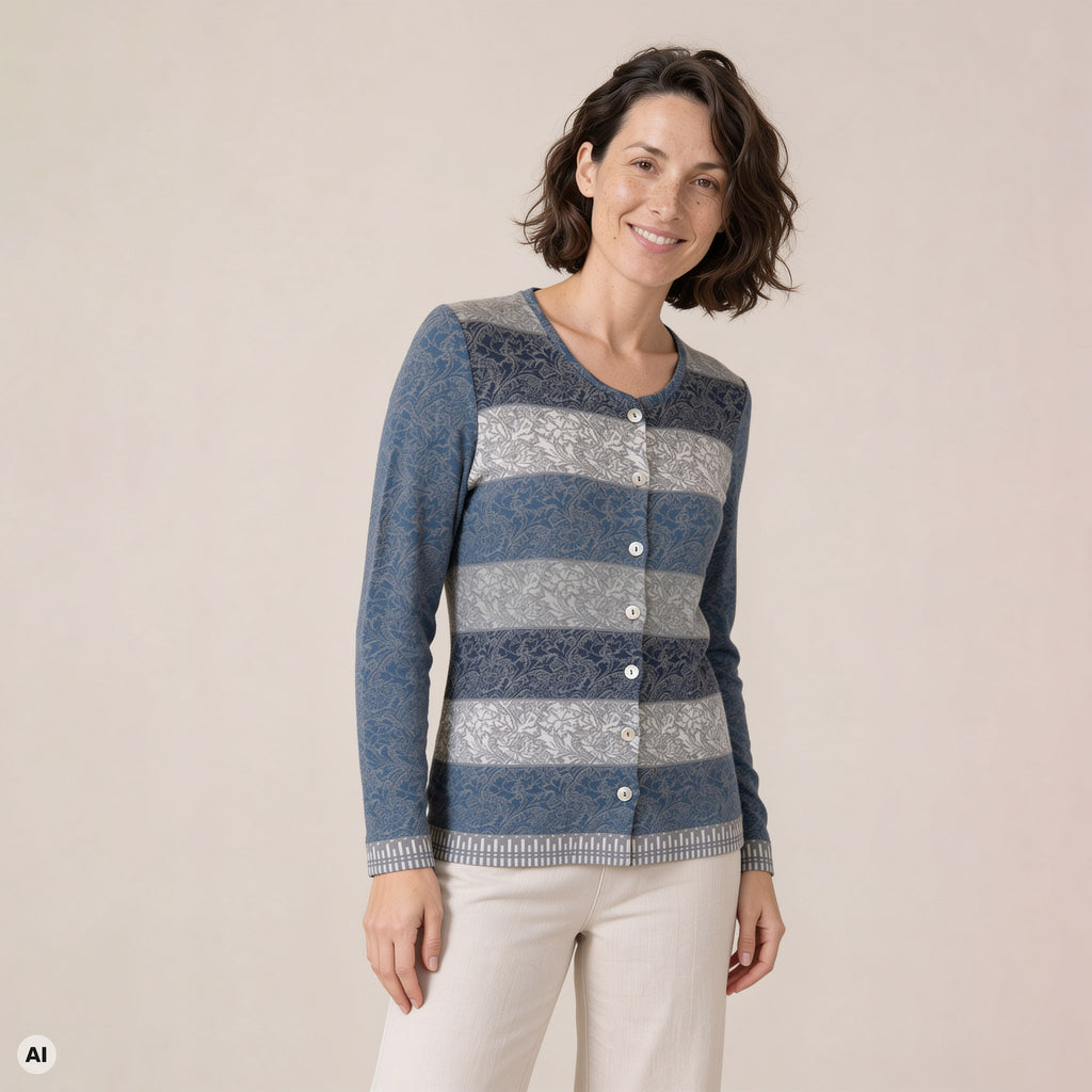 klassische Jacke grau – Vorderansicht, mit KI bearbeitet