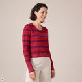 klassischer Pullover rot – Vorderansicht, mit KI bearbeitet