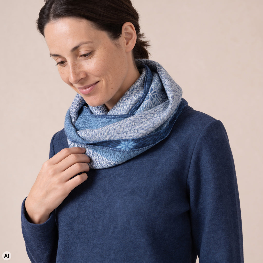 Loop blau – Nahaufnahme, mit KI bearbeitet