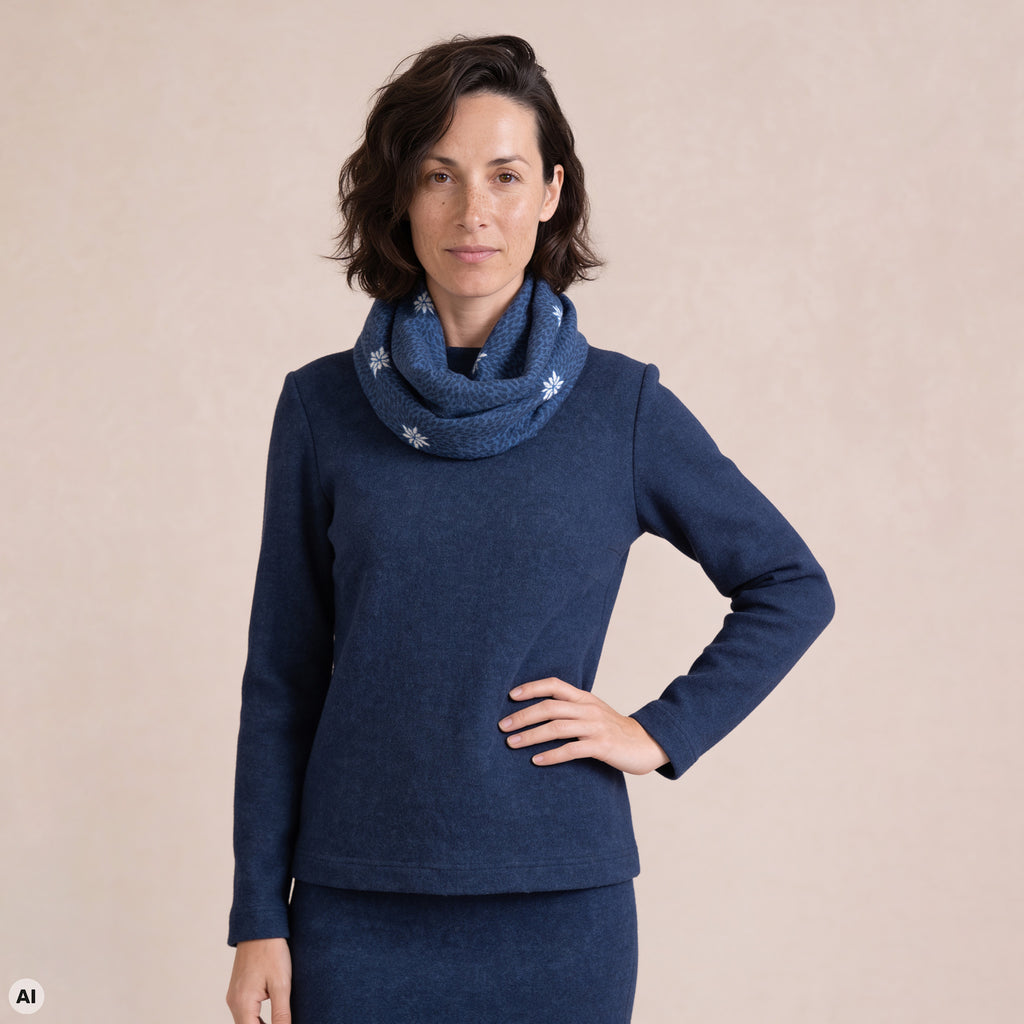 Loop blau – Vorderansicht, mit KI bearbeitet