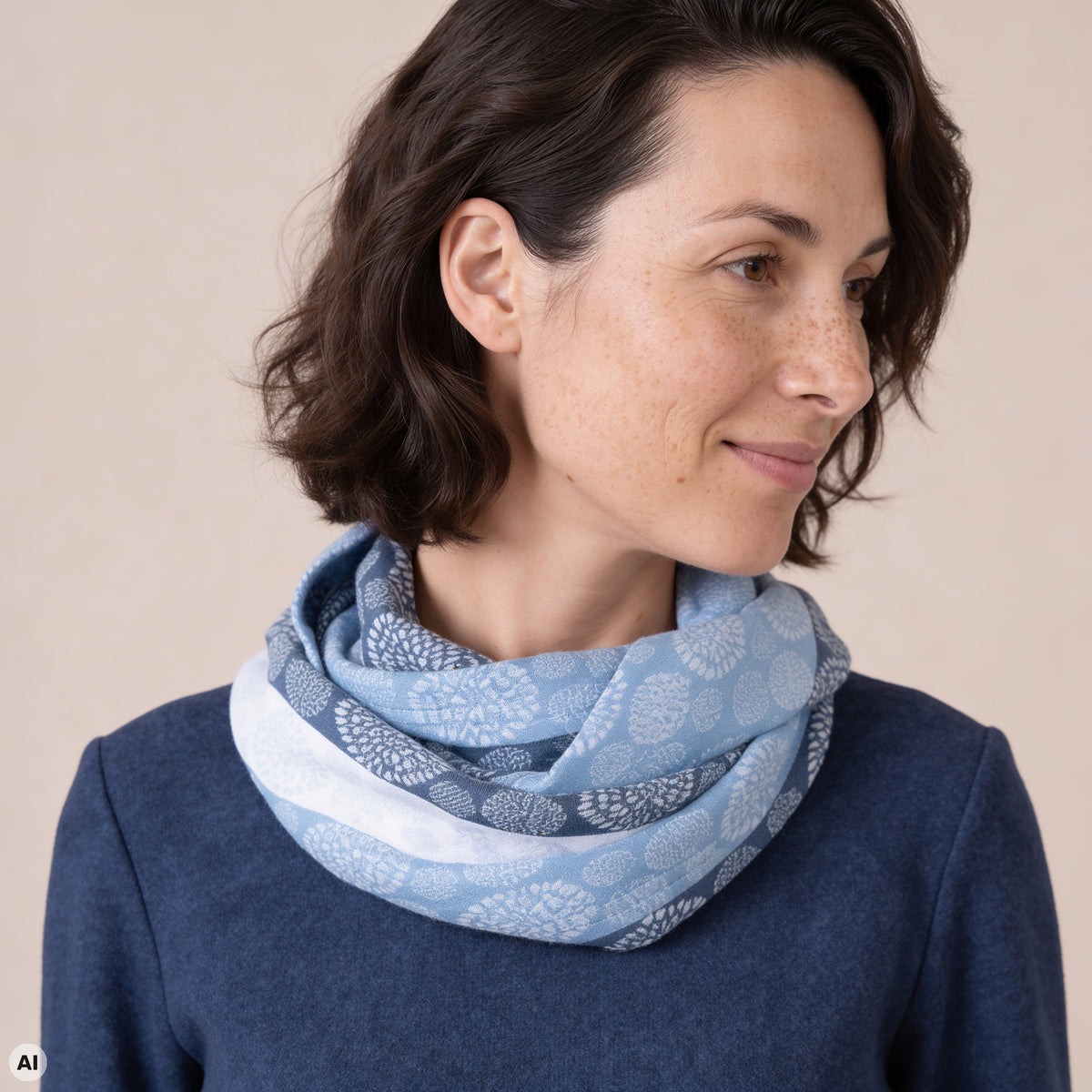 Loop blau – Nahaufnahme, mit KI bearbeitet