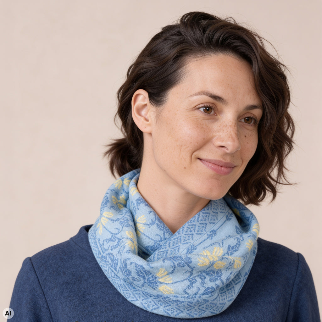 Loop blau – Nahaufnahme, mit KI bearbeitet