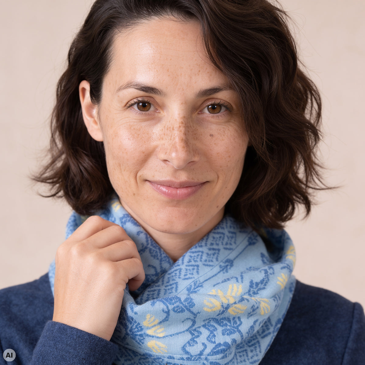 Loop blau – Nahaufnahme, mit KI bearbeitet
