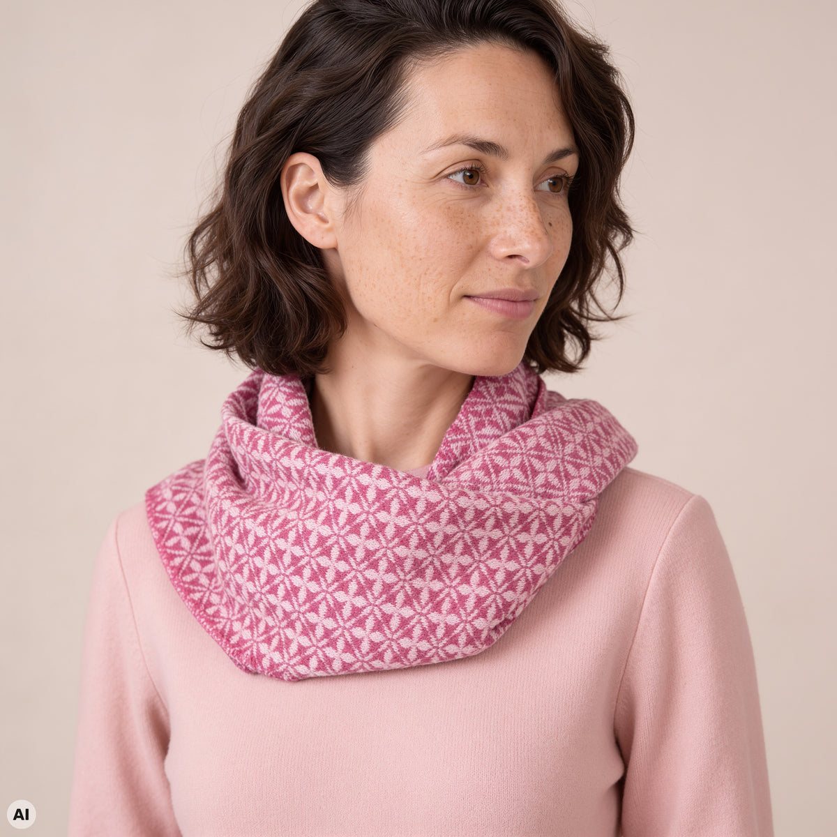 Loop pink – Nahaufnahme, mit KI bearbeitet
