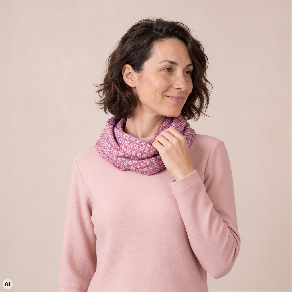 Loop pink – Nahaufnahme, mit KI bearbeitet