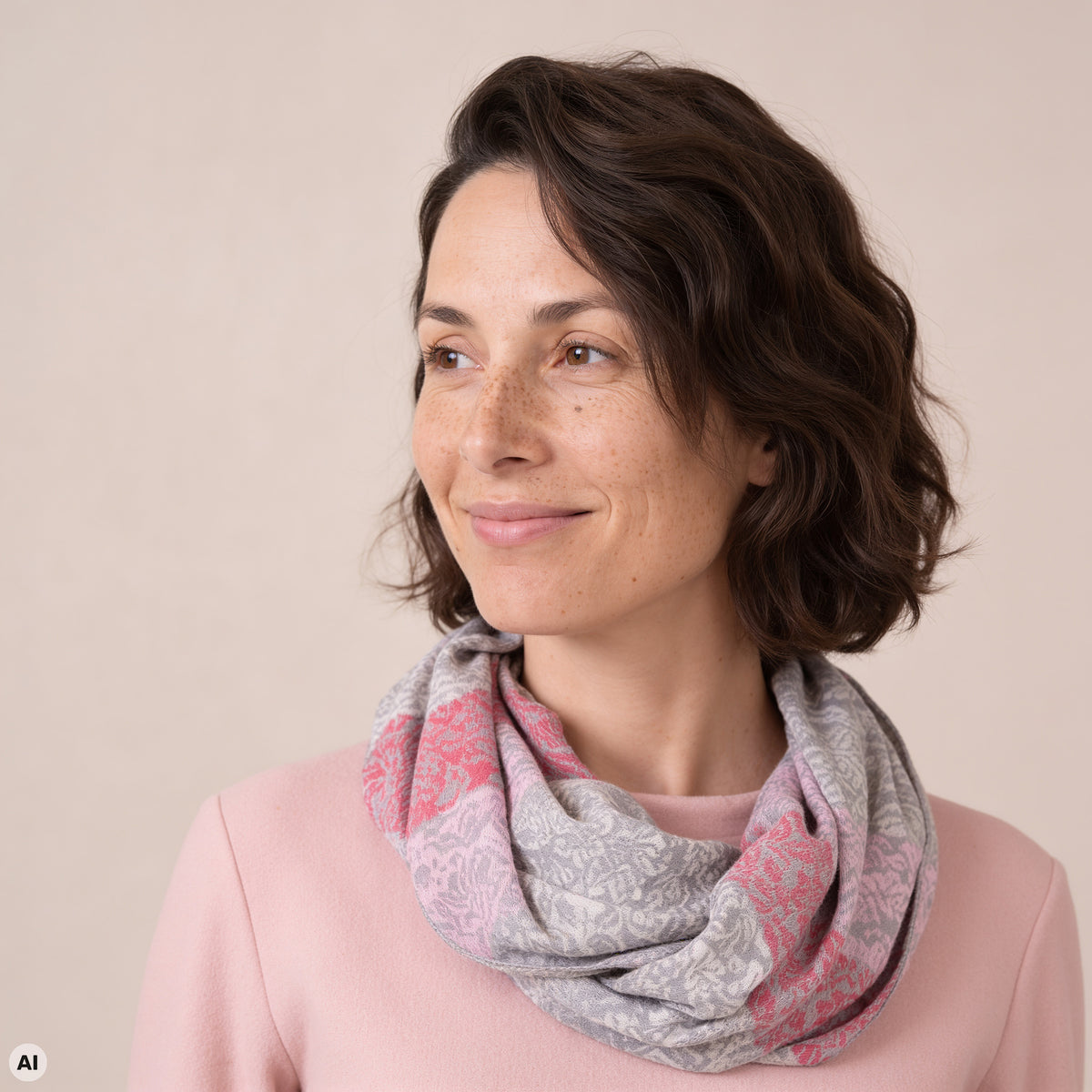 Loop rosa – Nahaufnahme, mit KI bearbeitet