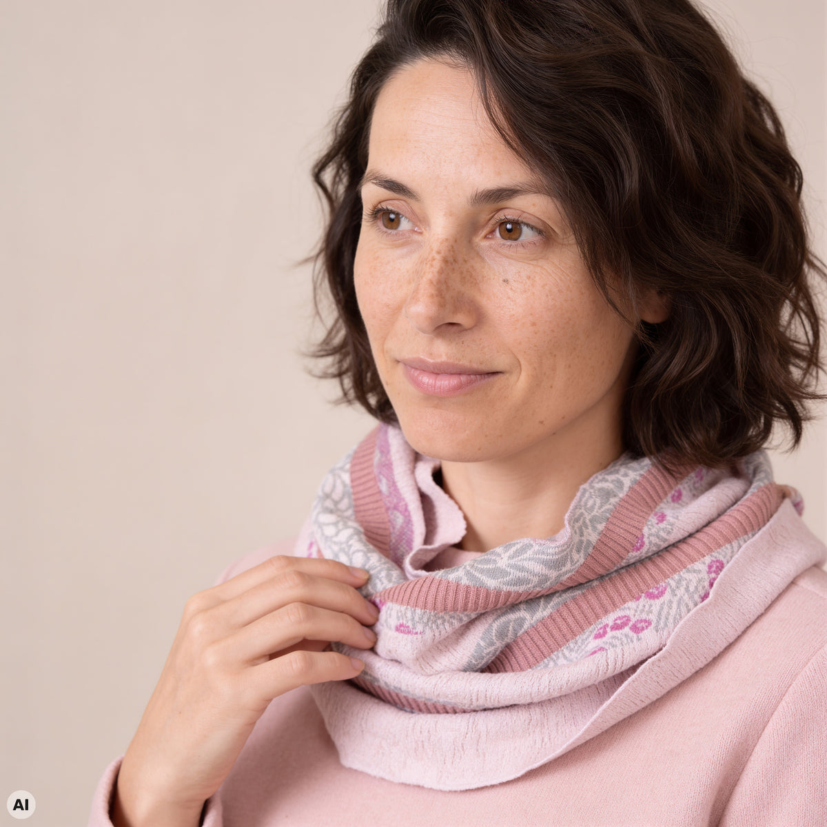Loop rosa – Nahaufnahme, mit KI bearbeitet