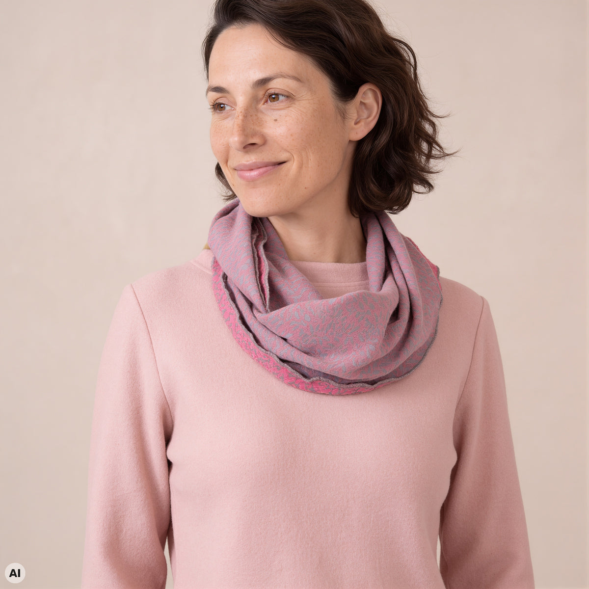 Loop rosa – Nahaufnahme, mit KI bearbeitet