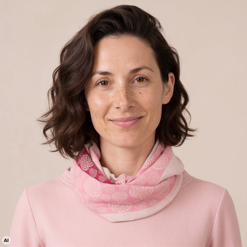 Loop rosa – Nahaufnahme, mit KI bearbeitet