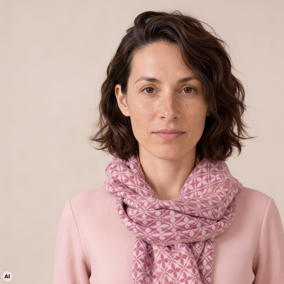 Schal pink – Nahaufnahme, mit KI bearbeitet