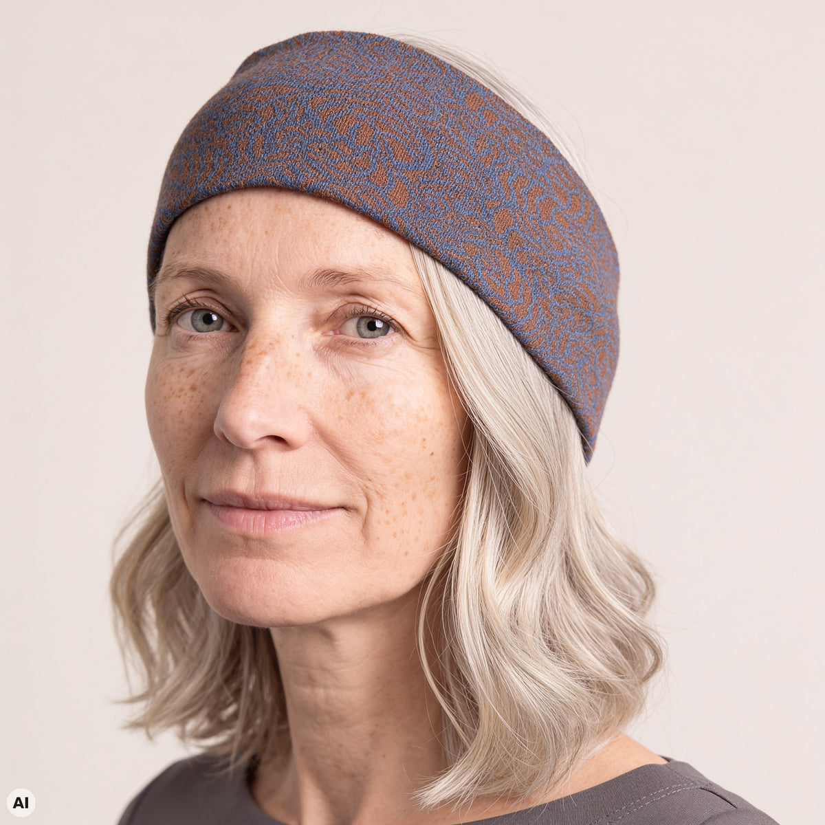 Stirnband braun – Nahaufnahme, mit KI bearbeitet