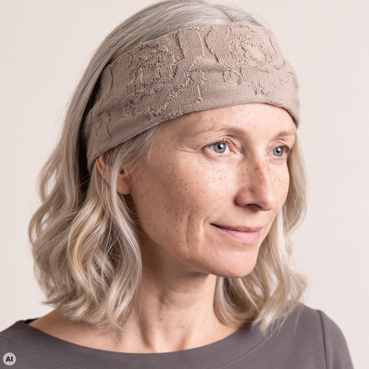Stirnband natur – Nahaufnahme, mit KI bearbeitet