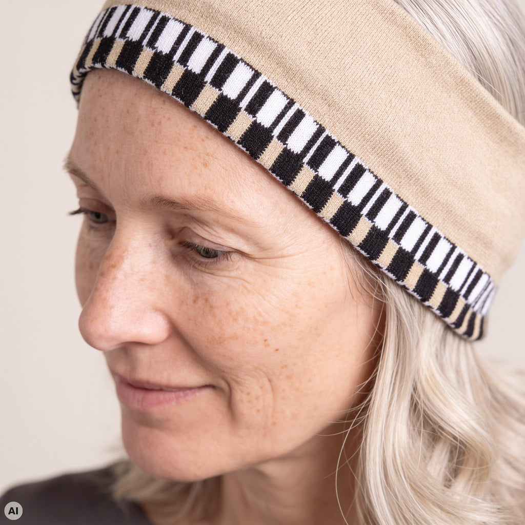 Stirnband natur – Nahaufnahme, mit KI bearbeitet