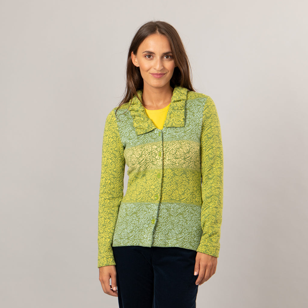 Jacke mit Rüschenkragen
