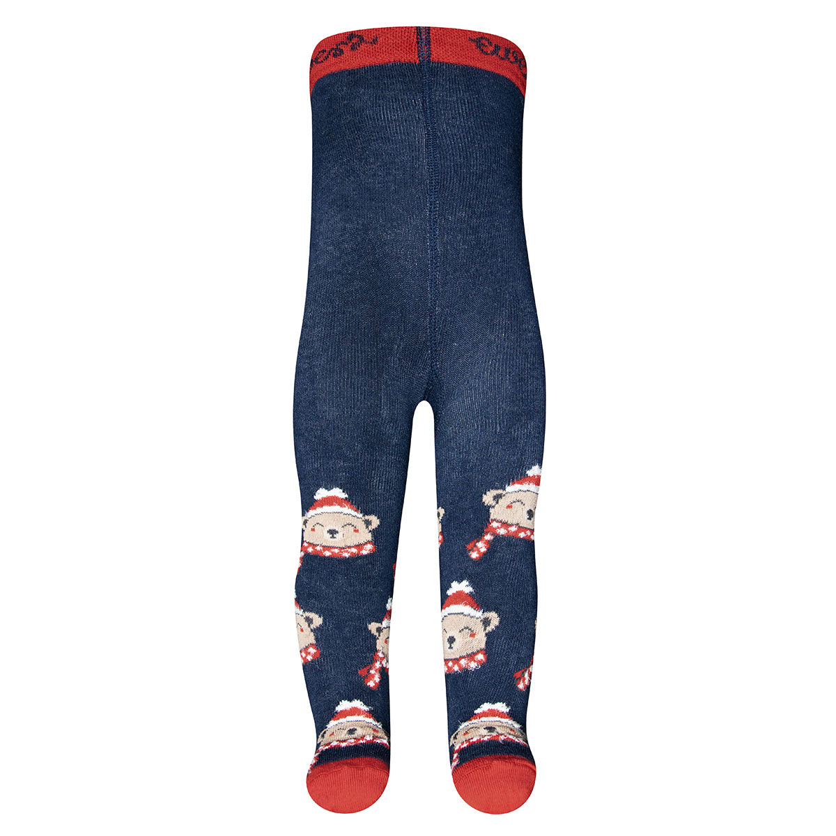 Thermo-Weihnachtstrumpfhose – Bär mit Mütze