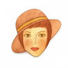 Magnet – Frau mit braunem Hut
