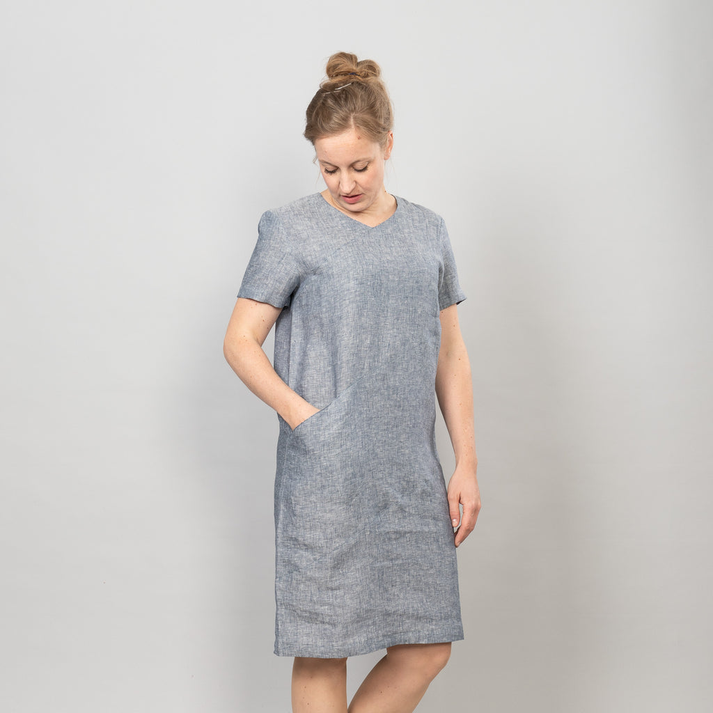 Leinenkleid mit Tasche – Lena