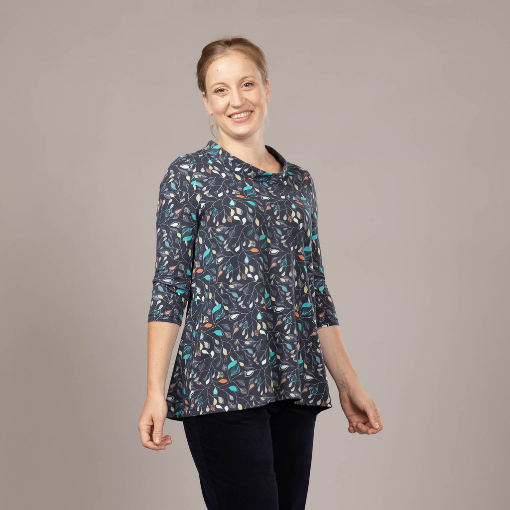 A-Linienshirt mit Kragen – bedruckt