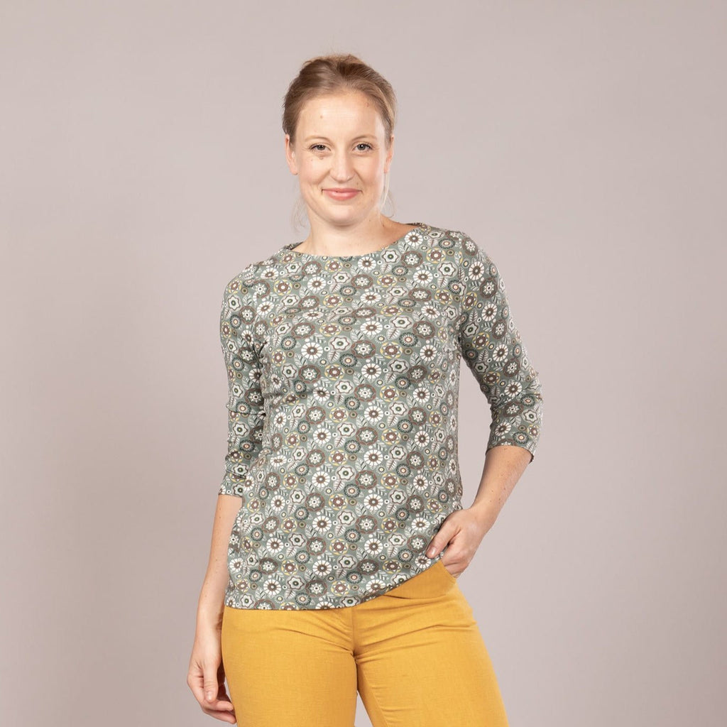 U-Bootshirt mit 3/4-Arm – bedruckt