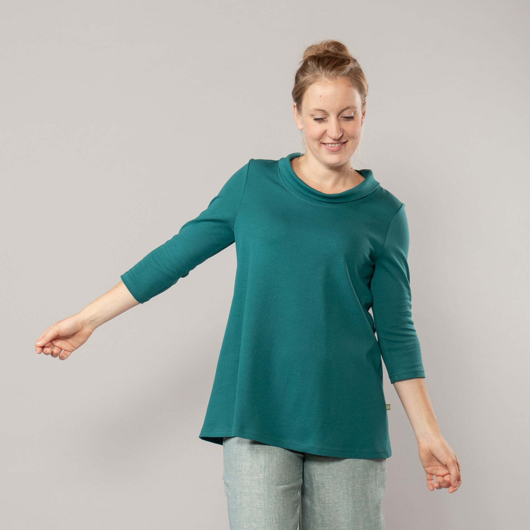 A-Linienshirt mit Kragen