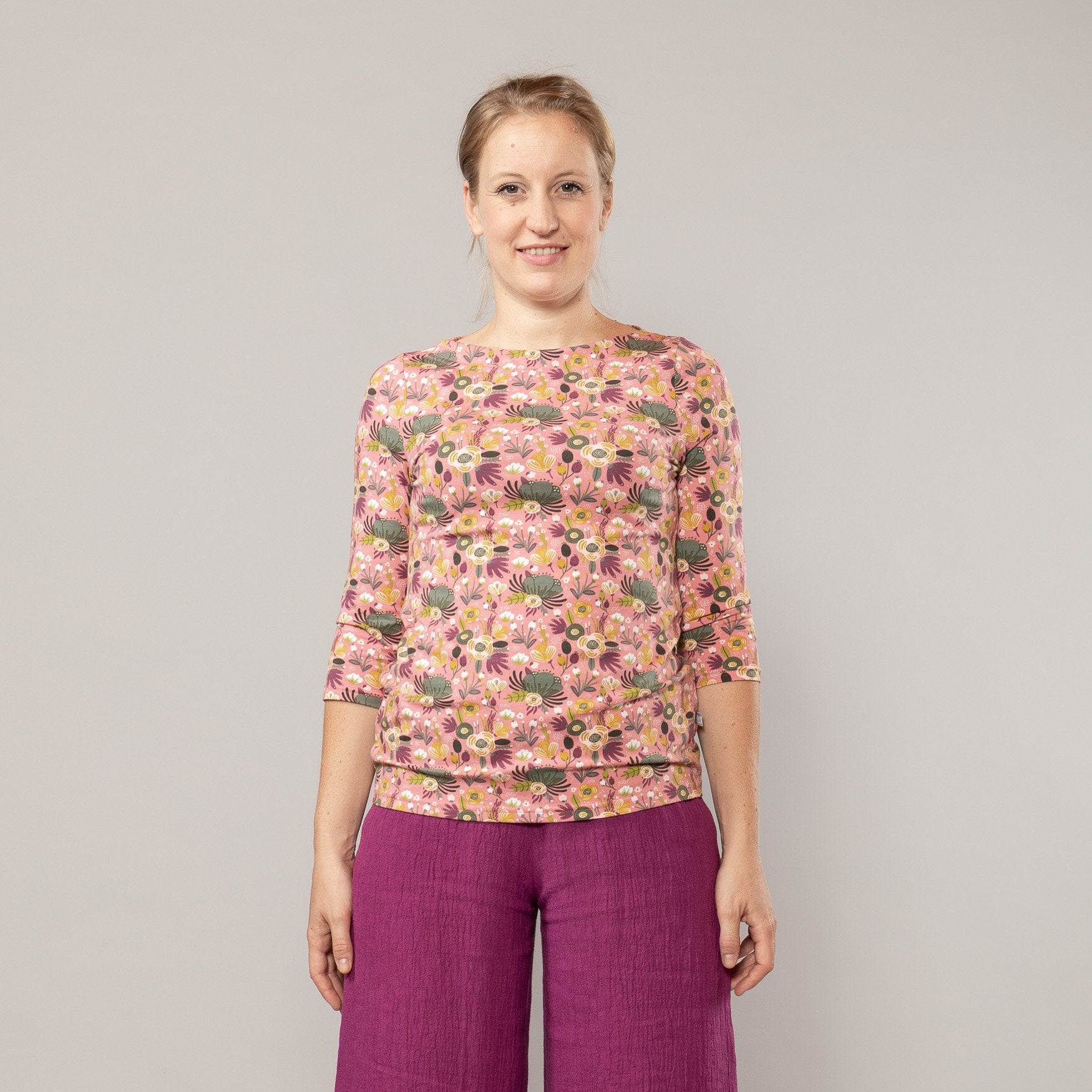 U-Bootshirt mit 3/4-Arm – bedruckt
