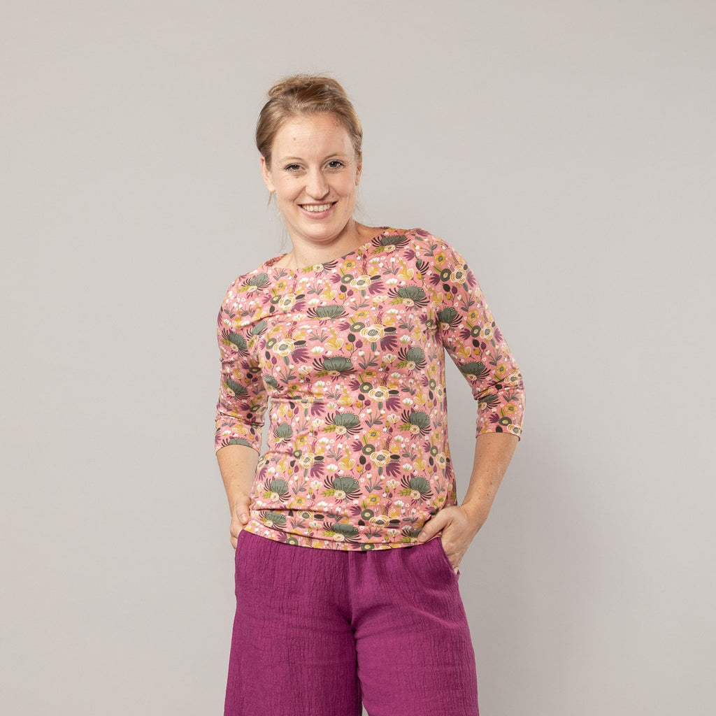 U-Bootshirt mit 3/4-Arm – bedruckt