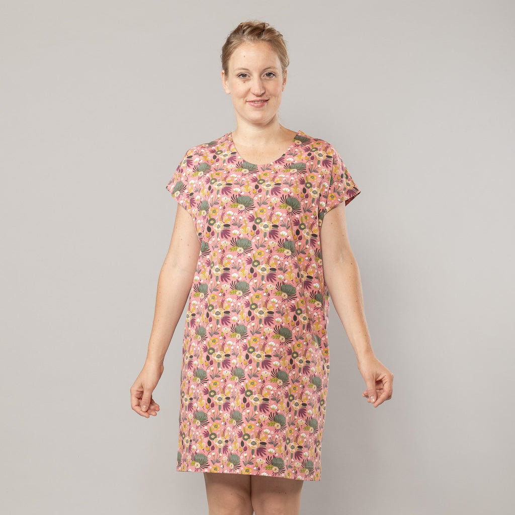 Kleid überschnitten – bedruckt